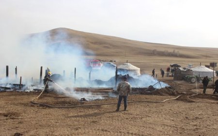 Өвөлжөө шатаж, олон тооны бог мал өртжээ