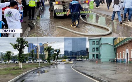 Төв цэнгэлдэх хүрээлэнгийн гадна талбайд ус зайлуулах 1200 метр шугам угсарчээ