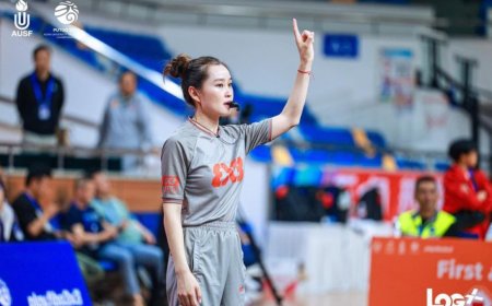 Азийн Оюутны аварга шалгаруулах 3х3 сагсан бөмбөгийн тэмцээнийг монгол бүсгүй  шүүж байна