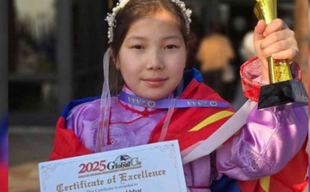 10 настай М.Энх-Үжин охин цээж тооллын Дэлхийн аварга боллоо