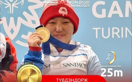Цасны гуталтай 25 метрийн гүйлтэд Т.Солонго түрүүлж, алтан медаль хүртлээ